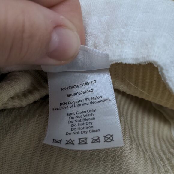 Spencer's Gifts Womens Bucket Hat Tan One Size Ribbed Polyester Embroidered Logo - Picture 10 of 10